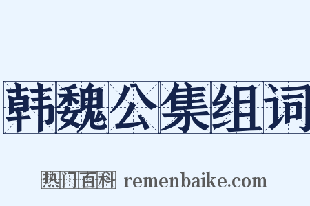 韩魏公集组词是什么意思的图片